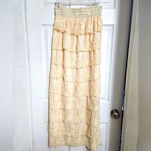 Layered Lace Ruffle Skirt